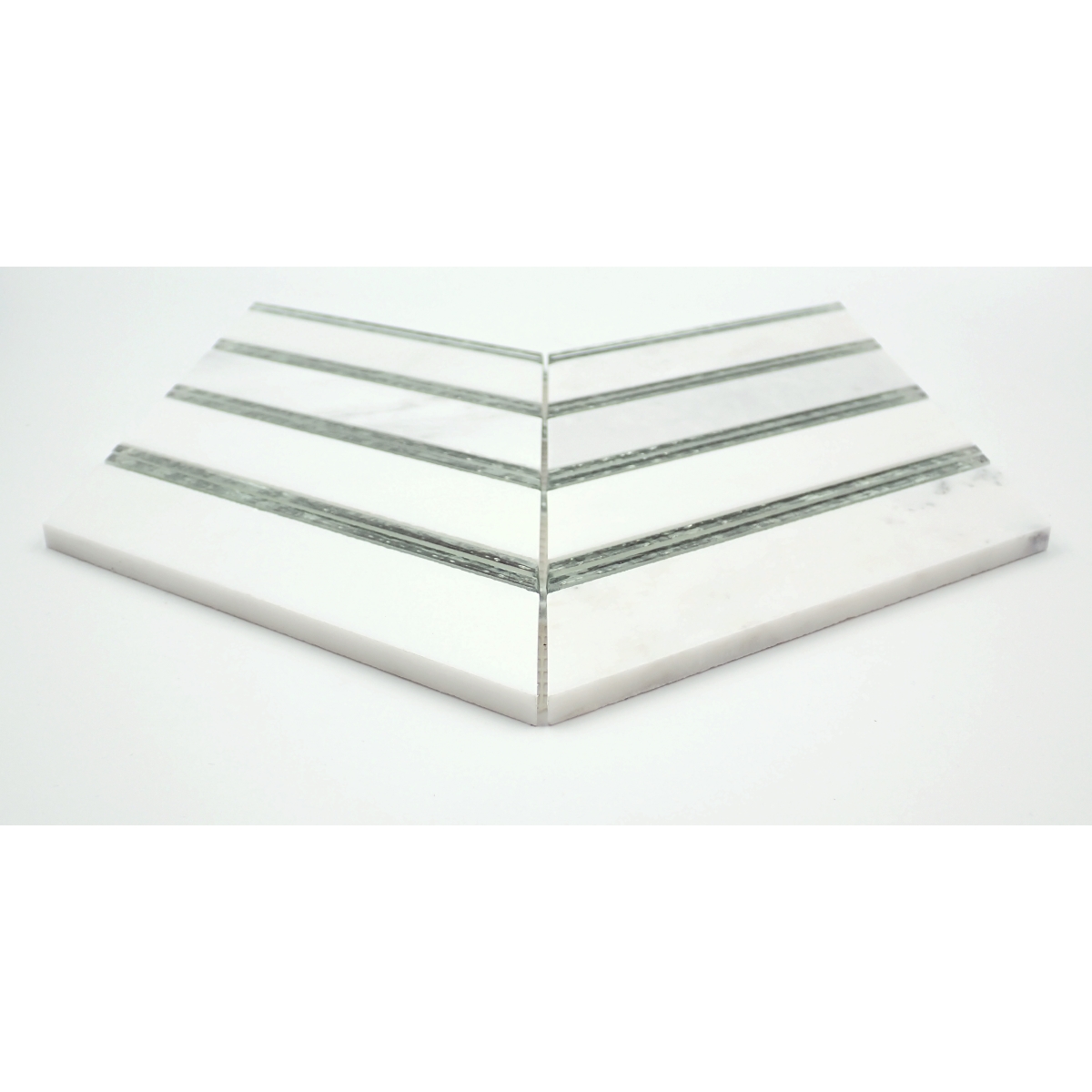 Intrigue Chevron Stone Glass Blend Mosaic